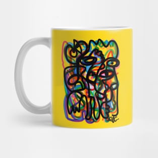 Yellow African Graffiti Pattern Art Mug